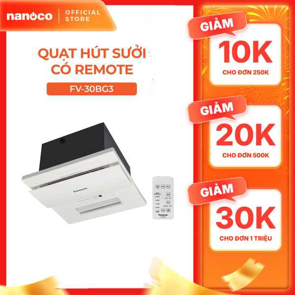 Quạt hút Panasonic dòng Thông gió - Sưởi ấm Cabinet model FV-30BG3 (28W-1500W) - KHÔNG GỒM CP LẮP