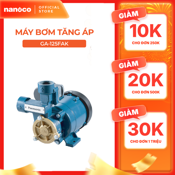 Máy bơm nước Panasonic dòng bơm tăng áp điện tử model GA-125FAK (công suất 125W) - KHÔNG GỒM PHÍ LẮP