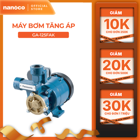 Máy bơm nước Panasonic dòng bơm tăng áp điện tử model GA-125FAK (công suất 125W) - KHÔNG GỒM PHÍ LẮP