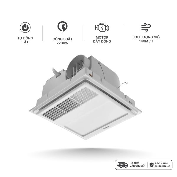 Quạt hút sưởi 5in1 có remote Nanoco model NBD0330