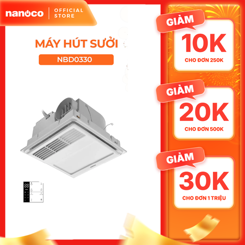Quạt hút sưởi 5in1 có remote Nanoco model NBD0330