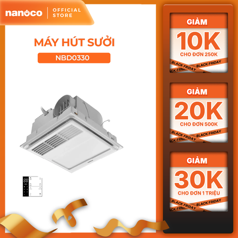 Quạt hút sưởi 5in1 có remote Nanoco model NBD0330