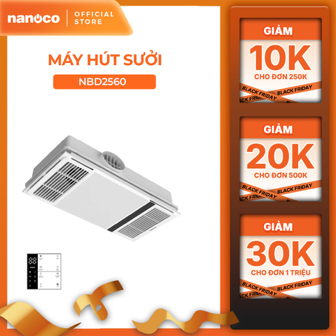 Quạt hút sưởi 5in1 có remote Nanoco model NBD2560