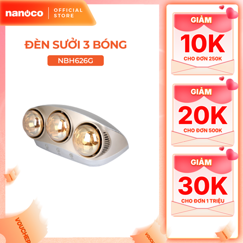 Đèn sưởi gắn tường 3 bóng 825W Nanoco model NBH641S/NBH650G/NBH626G