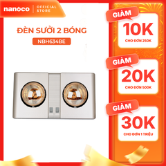 Đèn sưởi gắn tường 2 bóng 550W Nanoco model NBH634BE/NBH649G ( màu beige/vàng đồng)