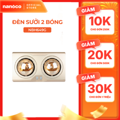 Đèn sưởi gắn tường 2 bóng 550W Nanoco model NBH634BE/NBH649G ( màu beige/vàng đồng)