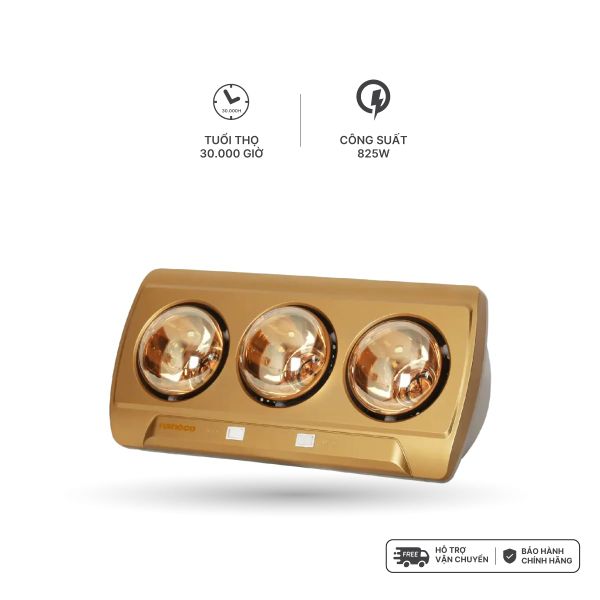 Đèn sưởi gắn tường 3 bóng 825W Nanoco model NBH641S/NBH650G/NBH626G