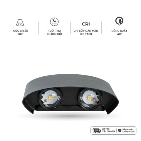 Đèn tường LED IP65 3000K màu đen Nanoco model NBLS015/ NBLS016/ NBLS031