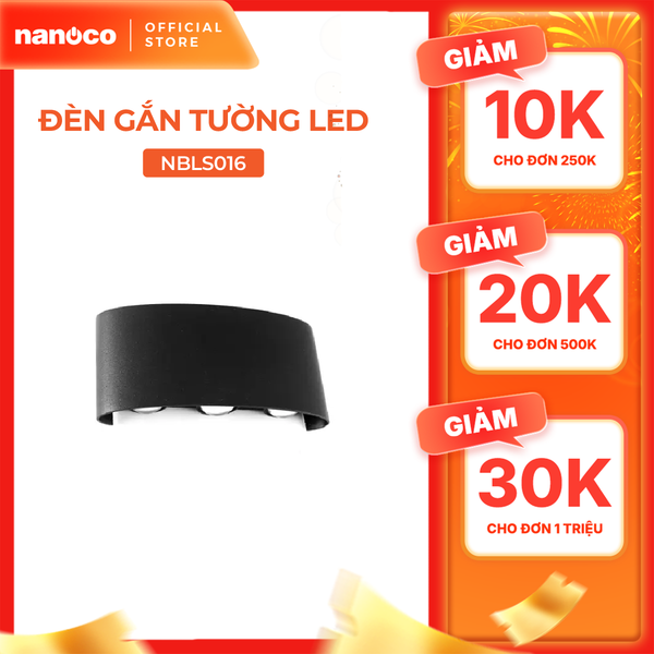 Đèn tường LED IP65 3000K màu đen Nanoco model NBLS015/ NBLS016/ NBLS031