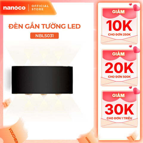 Đèn tường LED IP65 3000K màu đen Nanoco model NBLS015/ NBLS016/ NBLS031