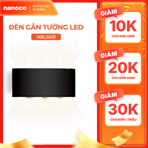 Đèn tường LED IP65 3000K màu đen Nanoco model NBLS015/ NBLS016/ NBLS031
