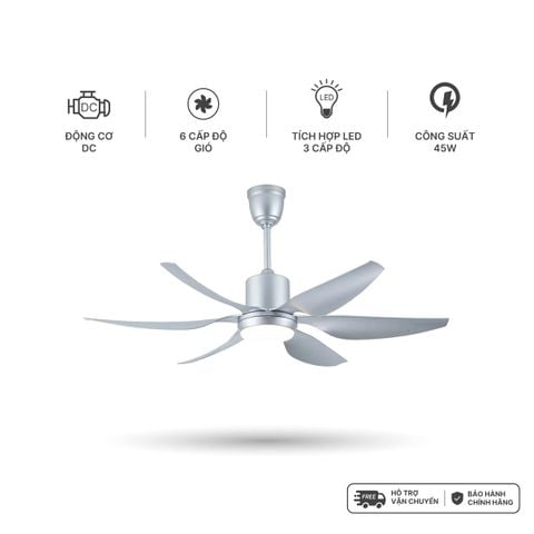Quạt trần 6 cánh Nanoco model NCF5462 - Công suất 69W, Động cơ DC, có remote LED