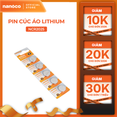 Pin Lithium 3V 160mAh/220mAh Nanoco model NCR2025/ NCR2032  (5 viên/vỉ )
