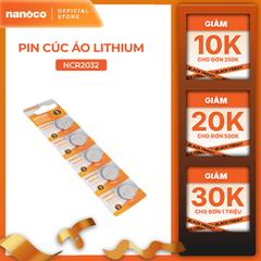 Pin Lithium 3V 160mAh/220mAh Nanoco model NCR2025/ NCR2032  (5 viên/vỉ )