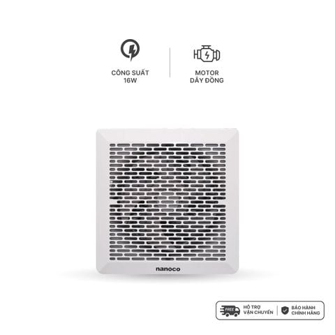 Quạt hút Nanoco âm trần có sử dụng ống dẫn model NCV1520-C/ NCV2020-C (Công suất: 16W, 18W) - KHÔNG BAO GỒM LẮP ĐẶT