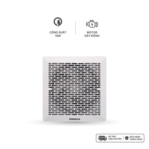 Quạt hút Nanoco âm trần có sử dụng ống dẫn model NCV1520-C/ NCV2020-C (Công suất: 16W, 18W) - KHÔNG BAO GỒM LẮP ĐẶT