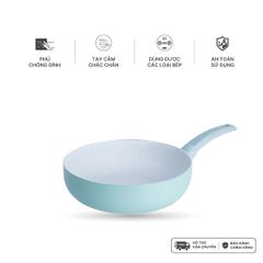Chảo đơn chống dính Nanoco model NCWR24A-G/26A-G - Đường kính 24 và 26cm, chống dính ceramic, dày vành 2.5mm