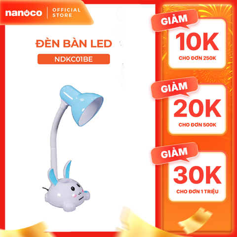 Đèn bàn Nanoco thiết kế hình thỏ dễ thương model NDKC01 (không bóng) + tặng kèm 1 bóng Led bulb đui E27- 5W