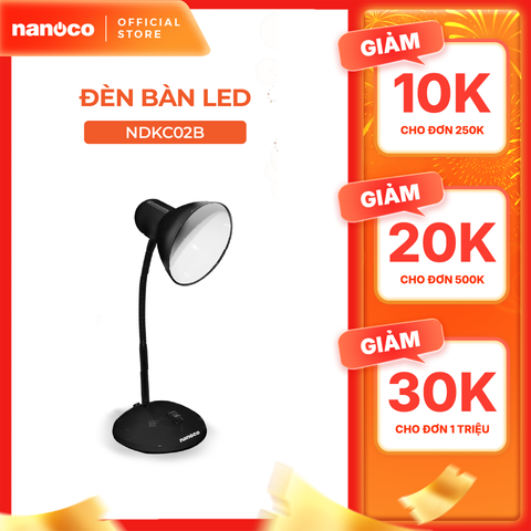 Đèn bàn E27 Nanoco model NDKC02 (không bóng) + tặng kèm 1 bóng Led bulb đui E27- 5W