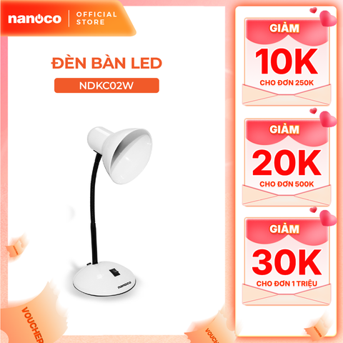 Đèn bàn E27 Nanoco model NDKC02 (không bóng) + tặng kèm 1 bóng Led bulb đui E27- 5W