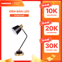 Đèn bàn E27 cổ điển sang trọng Nanoco model NDKC04IB (không bóng) + tặng kèm 1 bóng Led bulb đui E27- 5W