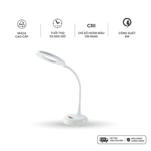 Đèn bàn LED Nanoco NDKR908 - Công suất 8W, 3 nhiệt độ màu 2700K/4000K/6500K, chống ánh sáng xanh RGO