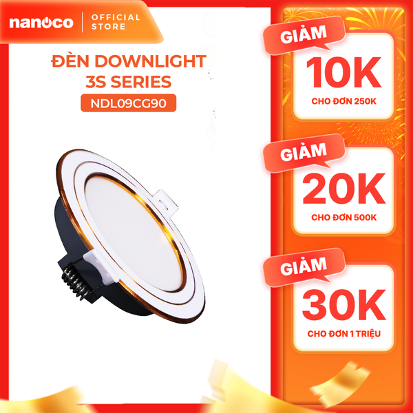 Đèn LED Downlight 9W Nanoco 3S Series 4 chế độ màu NDL09CW90/NDL09CS90/NDL09CG90