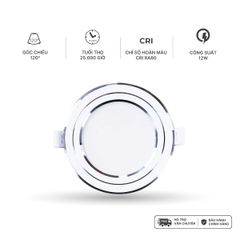 Đèn LED Downlight 12W Nanoco 3S Series 4 chế độ màu NDL126G110/NDL126S110/NDL126W110