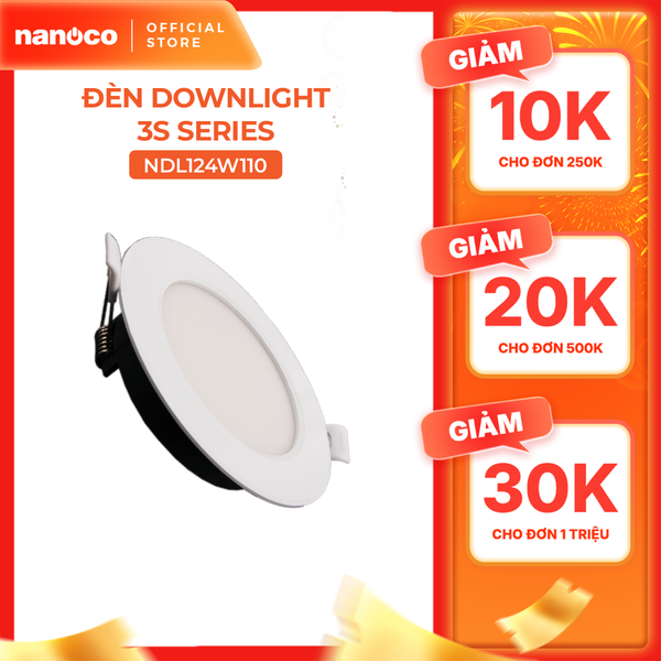 Đèn LED Downlight 12W Nanoco 3S Series 4 chế độ màu NDL126G110/NDL126S110/NDL126W110