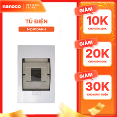 Tủ điện âm tường Nanoco model NDP104P-1/ NDP108P-1 (mặt nhựa đế nhựa)