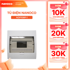 Tủ điện âm tường Nanoco model NDP104P-1/ NDP108P-1 (mặt nhựa đế nhựa)