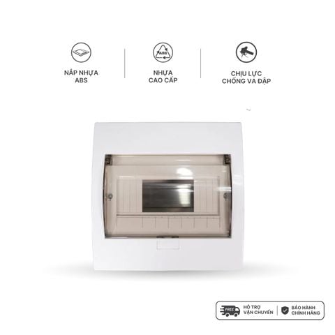 Tủ điện âm tường Nanoco model NDP104P-1/ NDP108P-1 (mặt nhựa đế nhựa)