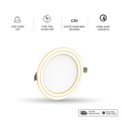 Đèn âm trần Nanoco ECO Metal Series 10W viền kim loại tiết kiệm điện
