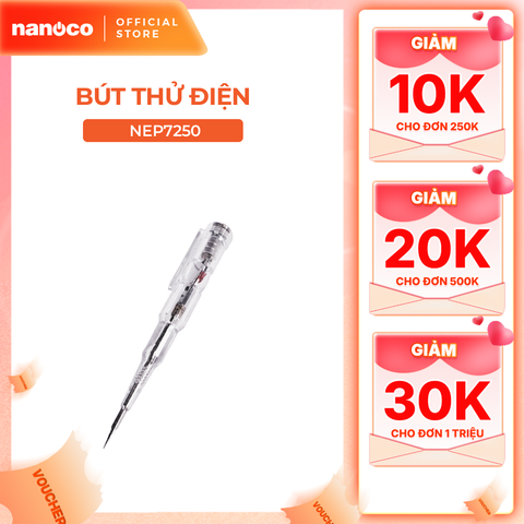 Bút thử điện đa năng Nanoco model NEP7250 có đèn LED 2 màu thông minh