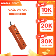 Ổ cắm có dây Nanoco model NES3320-5 (3 ổ đa năng,1 công tắc, dây điện 5m)