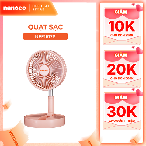 Quạt sạc gấp gọn tiện lợi Nanoco model NFF1617