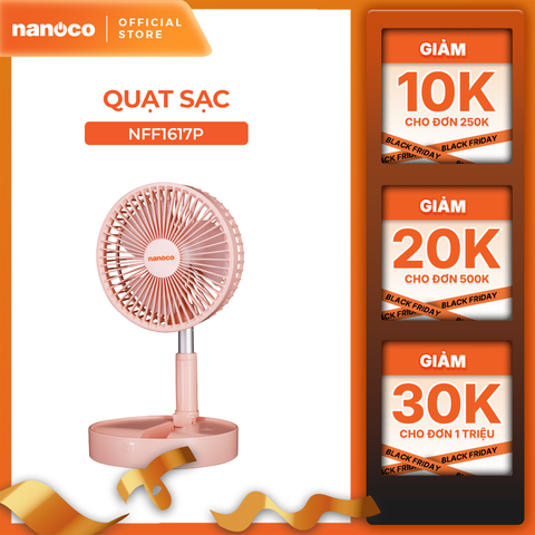 Quạt sạc gấp gọn tiện lợi Nanoco model NFF1617