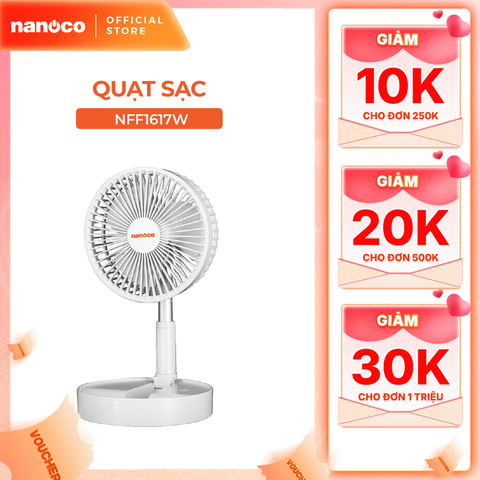 Quạt sạc gấp gọn tiện lợi Nanoco model NFF1617