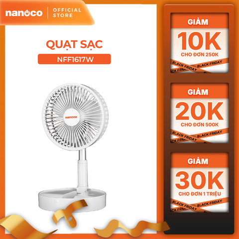 Quạt sạc gấp gọn tiện lợi Nanoco model NFF1617