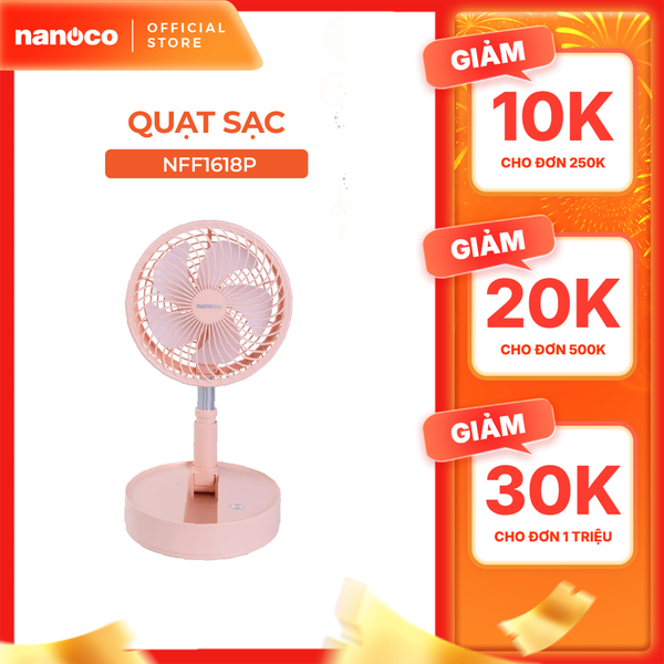 Quạt sạc gấp gọn tiện lợi Nanoco model NFF1618