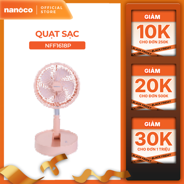 Quạt sạc gấp gọn tiện lợi Nanoco model NFF1618