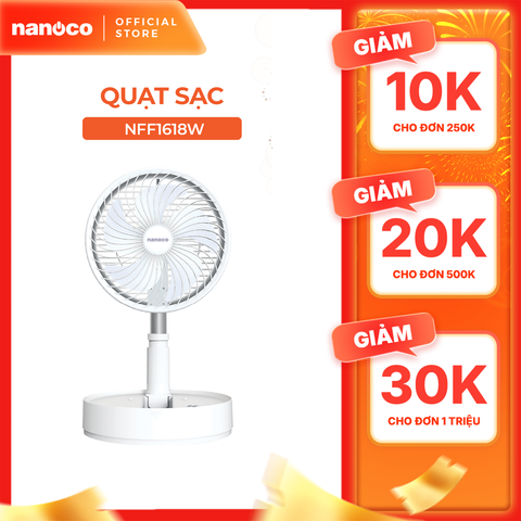 Quạt sạc gấp gọn tiện lợi Nanoco model NFF1618