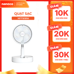 Quạt sạc gấp gọn tiện lợi Nanoco model NFF1618
