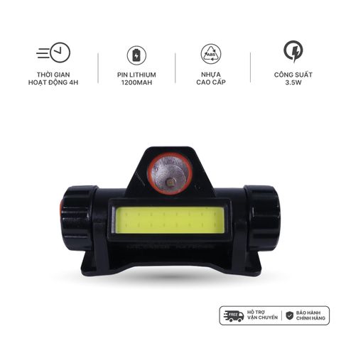 Đèn LED đội đầu Nanoco chóa đèn to/ nhỏ (công suất 3,5W, điều chỉnh độ sáng,pin Lithium 1200mAh, hoạt động 4h)