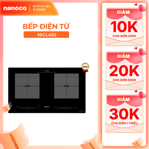 Bếp điện từ đôi Nanoco model NICL482 - KHÔNG BAO GỒM LẮP ĐẶT