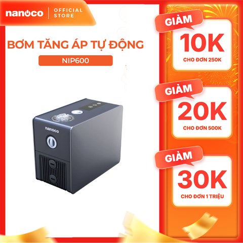 Máy bơm nước tăng áp biến tần tự động Nanoco model NIP400/NIP600 (công suất 400W và 600W)