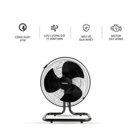 Quạt sàn bạc đạn màu đen Nanoco công suất 47W/ 65W model NKF1*80K