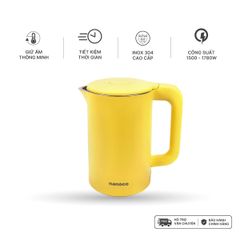 Bình đun siêu tốc inox 304 Nanoco model NKT1750 dung tích 1.7 lít (đèn LED báo sôi, giữ ấm sau khi sôi)