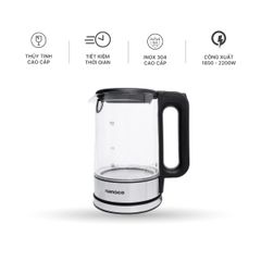 Bình đun siêu tốc thủy tinh cao cấp Nanoco model NKT1790 dung tích 1.7 lít (có bộ lọc chóng cặn linh hoạt tháo rời)
