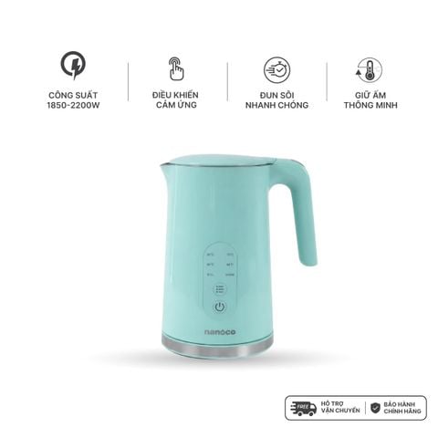 Bình đun siêu tốc cảm ứng Nanoco model NKT1791 màu xanh ngọc dung tích 1.7L